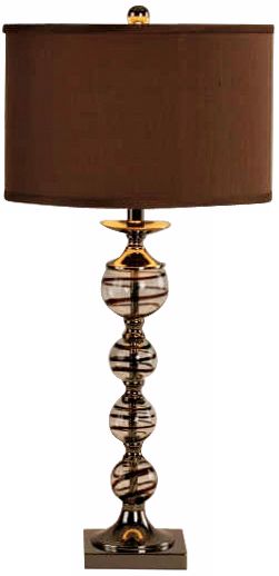 Stacked Swirled Glass Ball Table Lamp