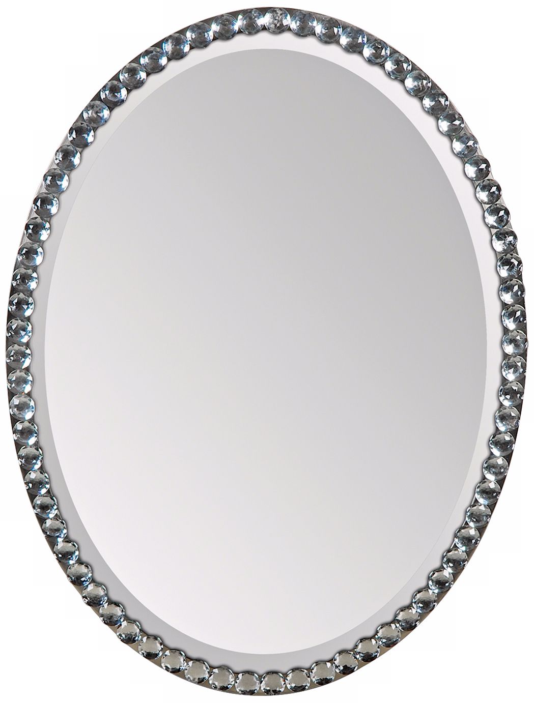 Sparkling Modern Luxe Oval Frame 32" High Wall Mirror
