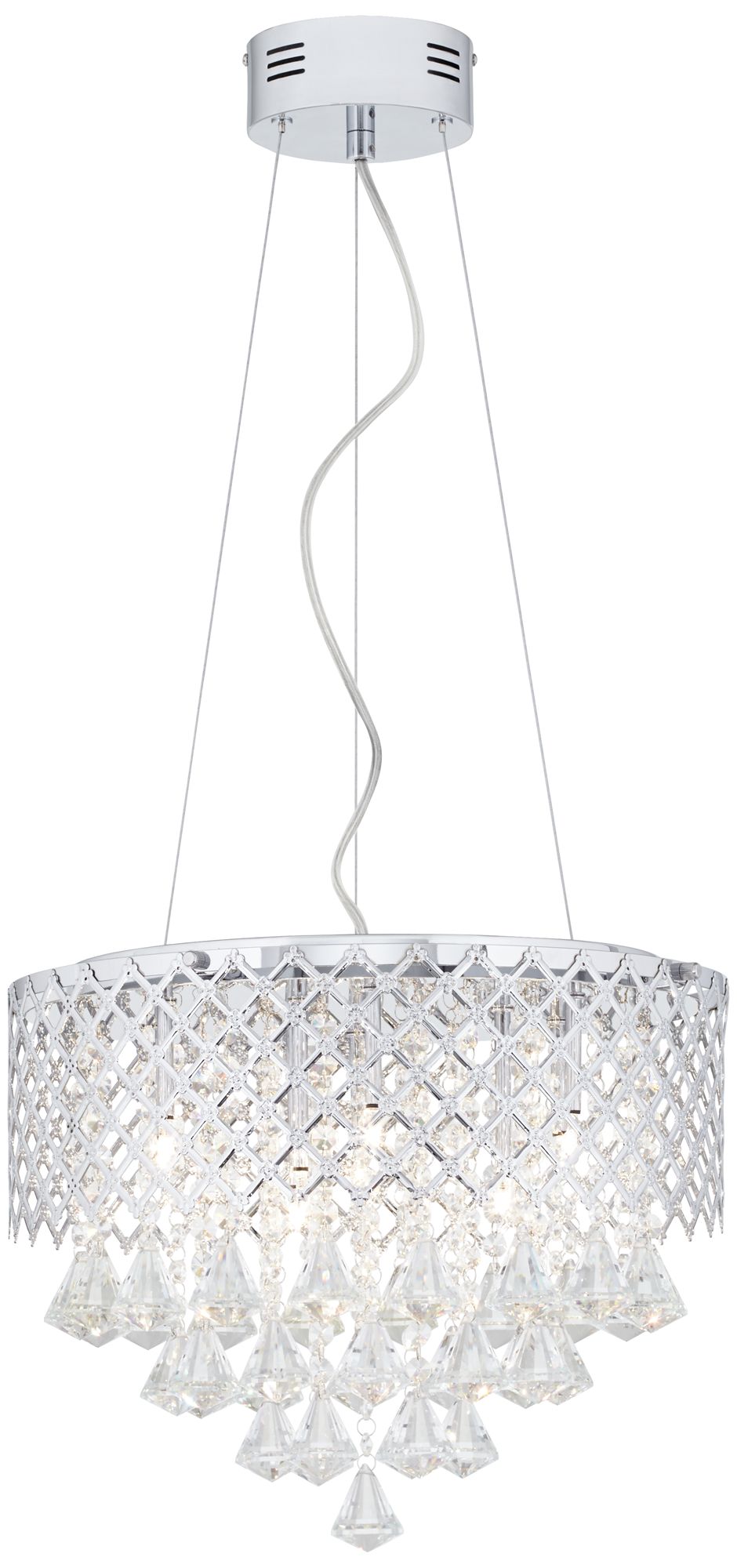 Criss Cross Clear Crystal 16" Wide Pendant Light