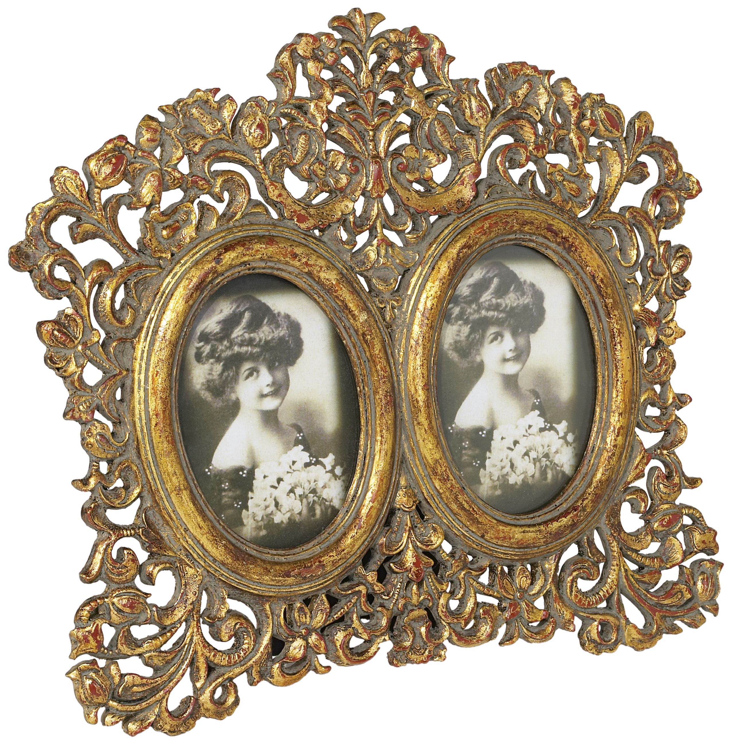 Eloise Gold and Red Rubbed Finish Mini Photo Frame