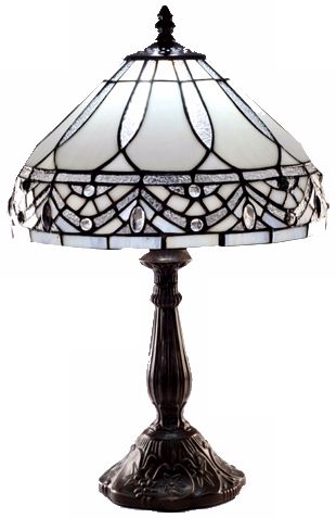 Traditional Bejeweled Gold Tiffany Style Table Lamp