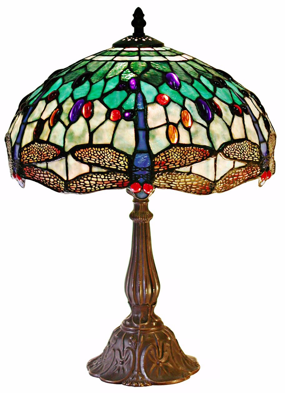 Dragonfly Motif Tiffany Style Table Lamp