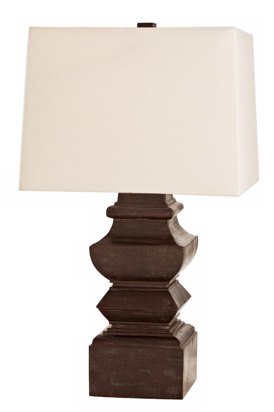 Foster Dark Walnut Carved Wood Table Lamp