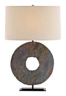 Emerson Slate and Natural Iron Table Lamp M6069