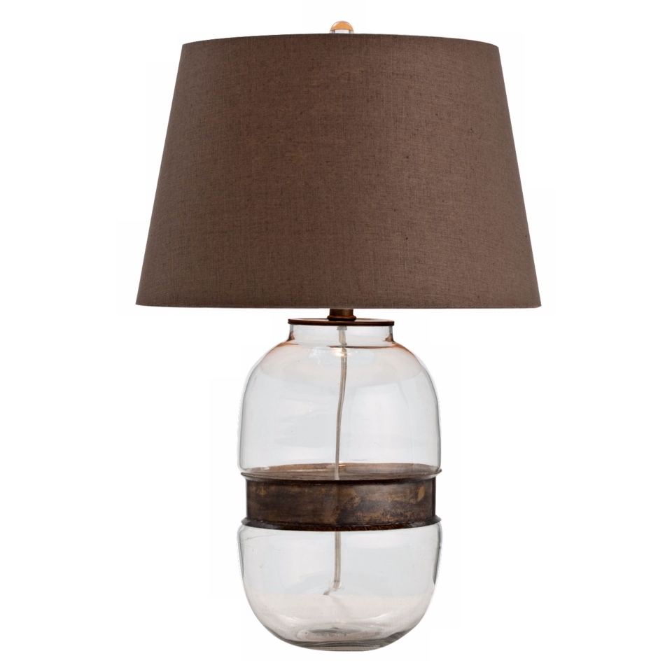 Garrison Vintage Brass and Glass Table Lamp   #M6070