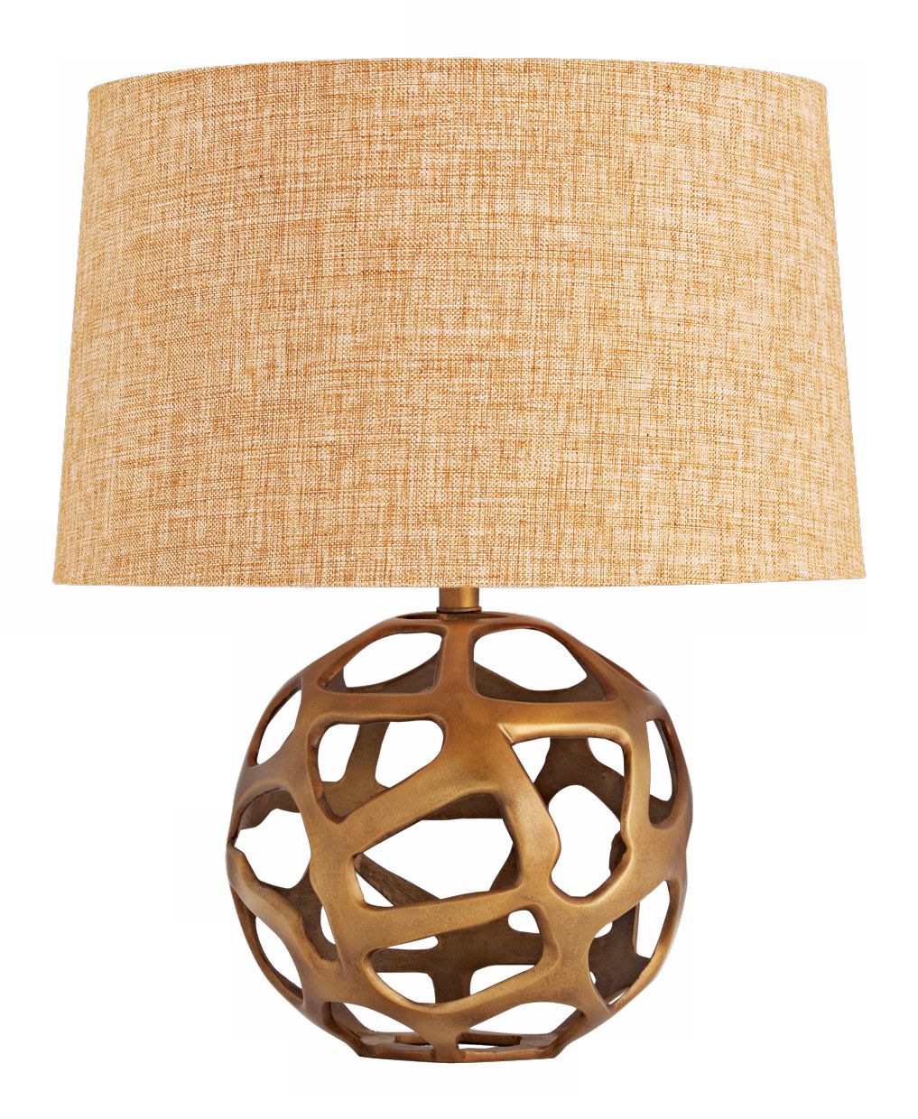 Ennis Antique Brass Web Sphere Table Lamp