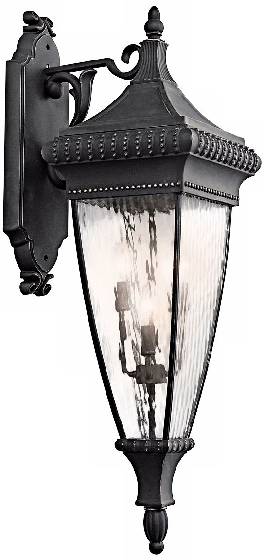 Venetian Rain Black 37" High Outdoor Wall Light