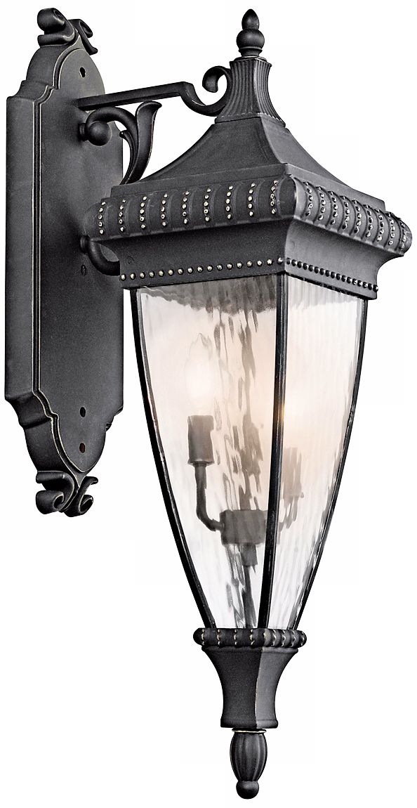 Venetian Rain Black 31" High Outdoor Wall Light