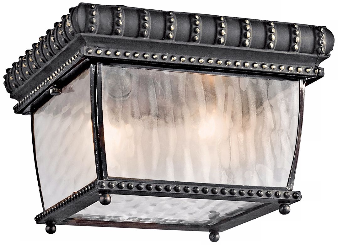 Venetian Rain Black 9 1/2" Wide Ceiling Light