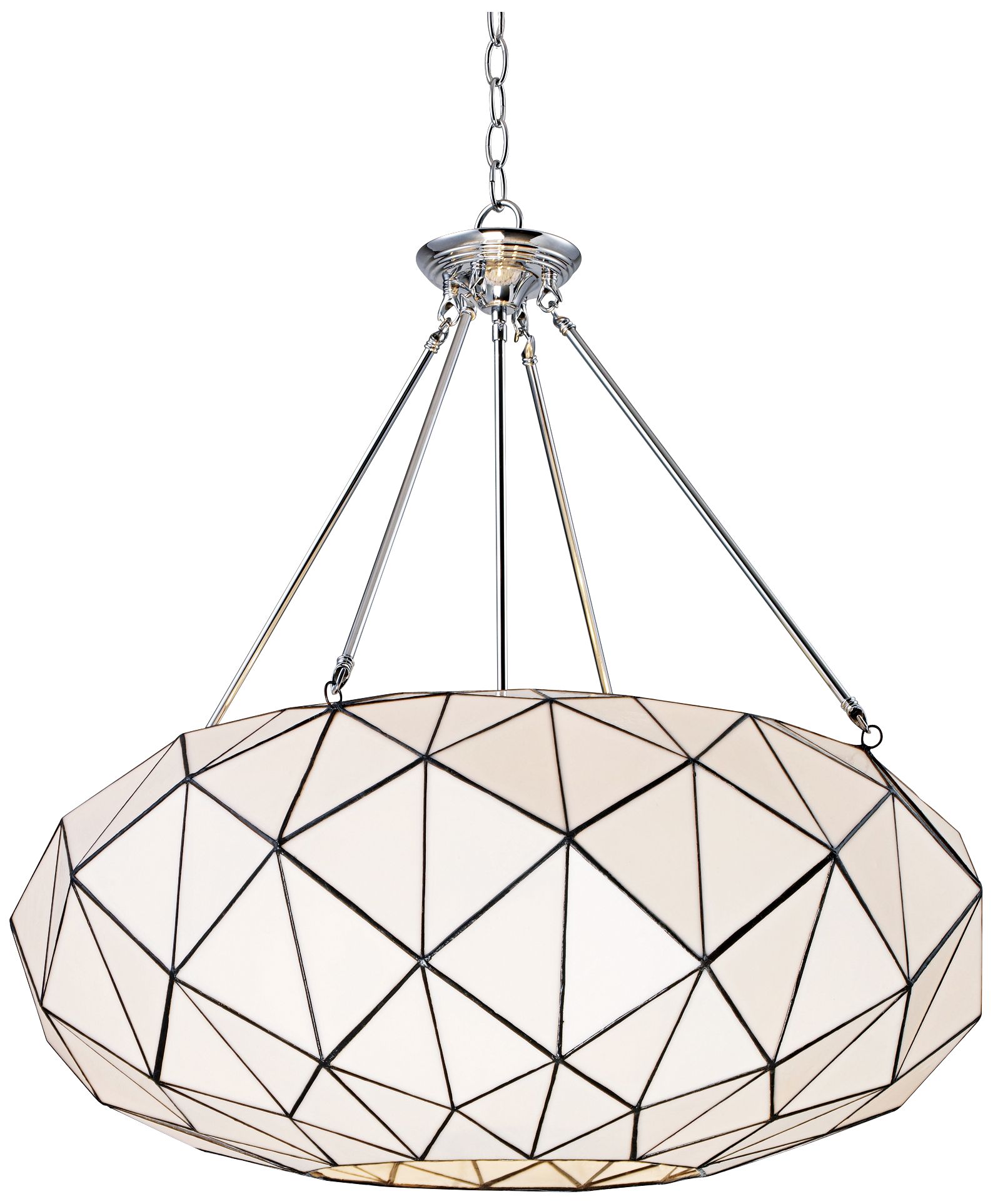 Large faceted Tiffany style chandelier