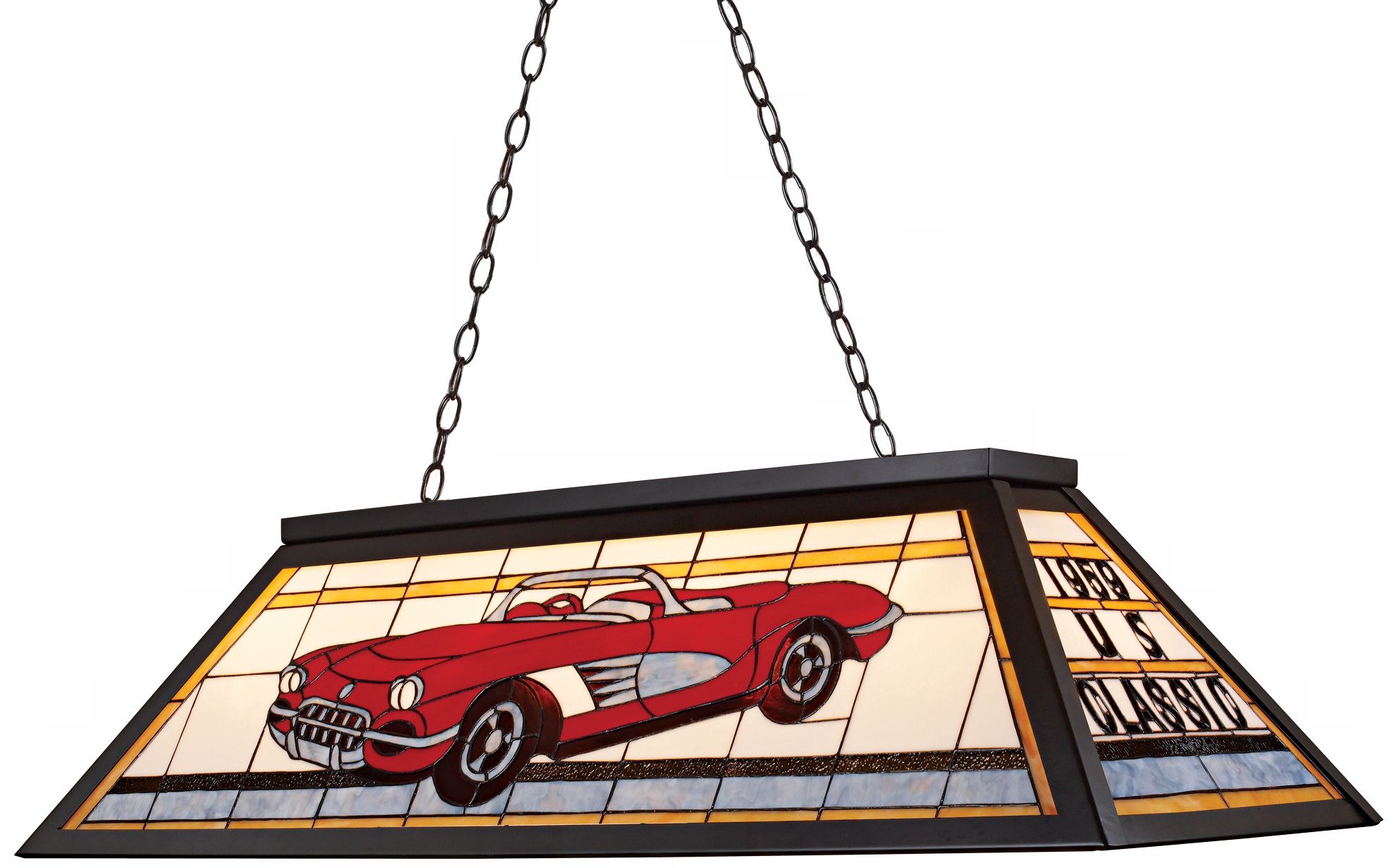 Classic Car Tiffany-Style Island Chandelier