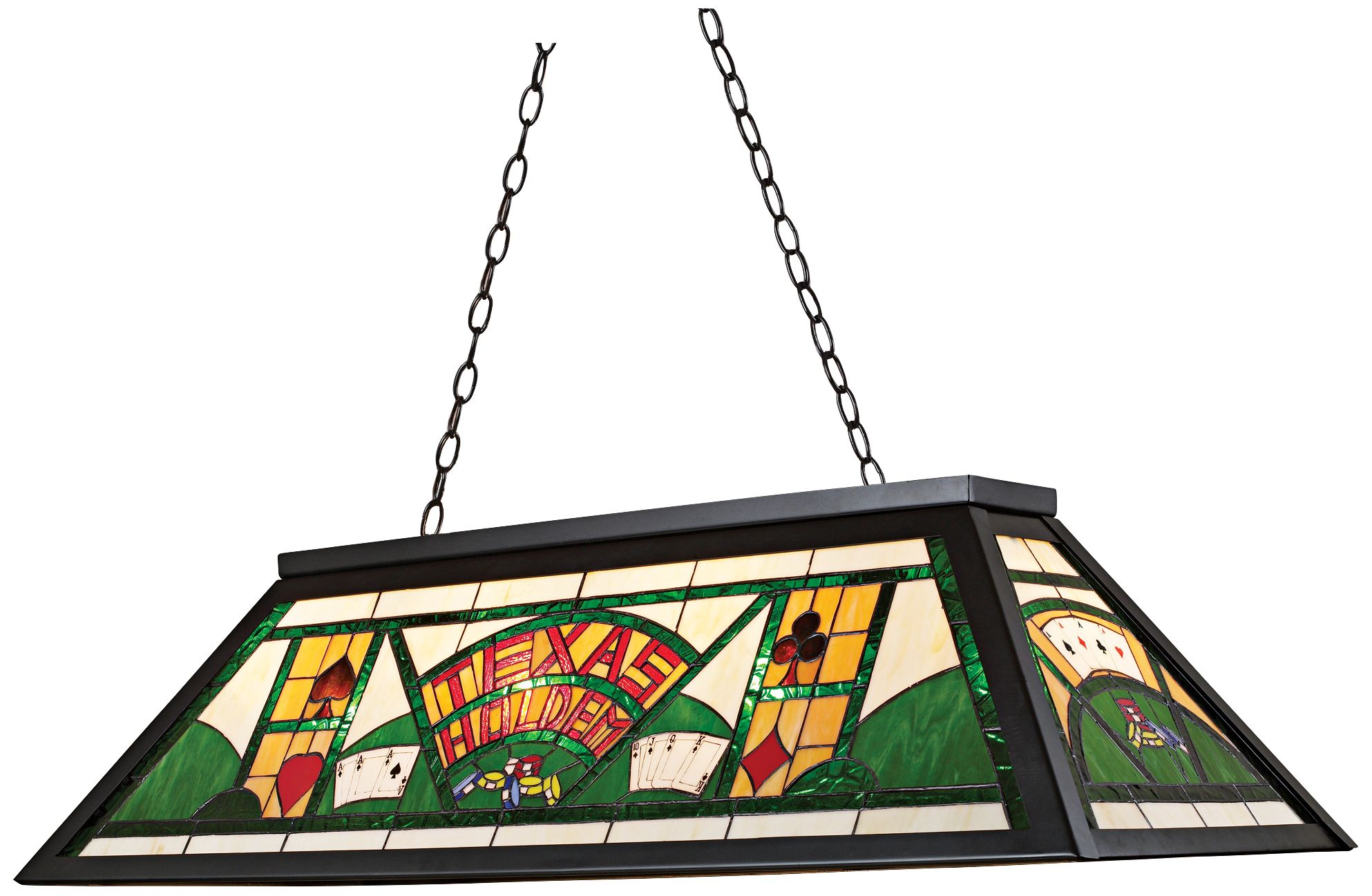 Texas Hold Em Tiffany-Style Island Chandelier