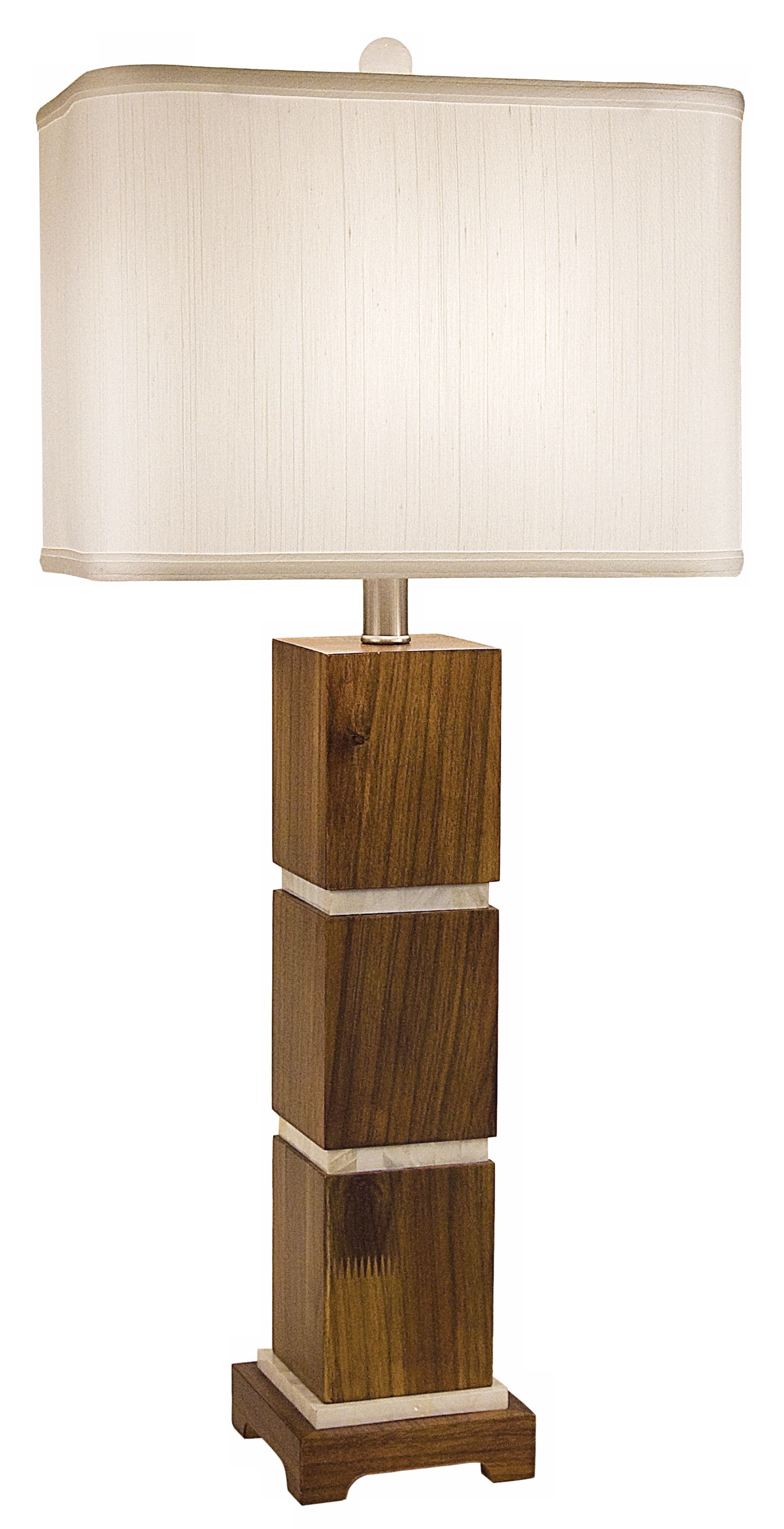 Thumprints Bali with White Rectangular Shade Table Lamp