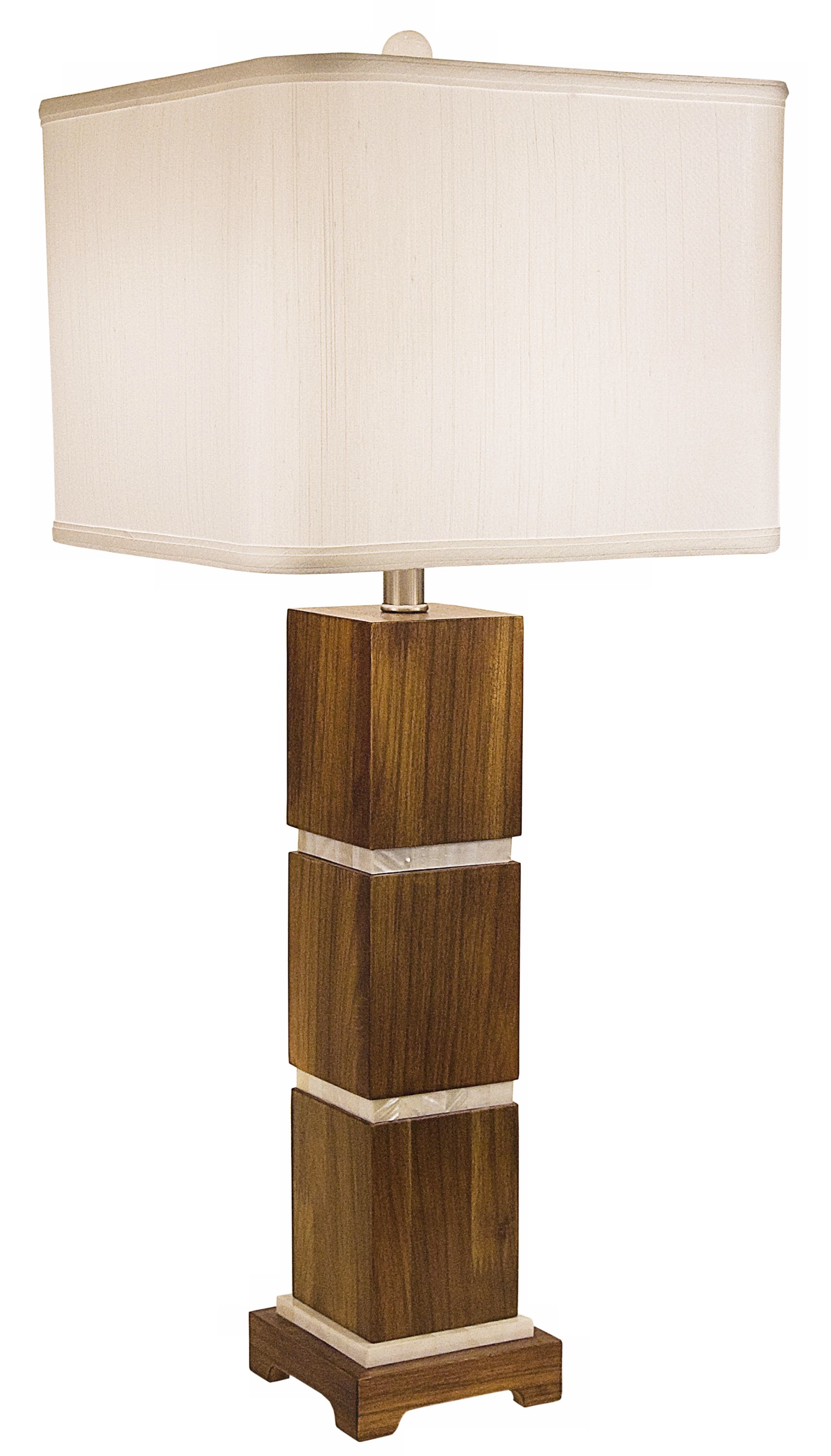 Thumprints Bali with White Square Shade Table Lamp