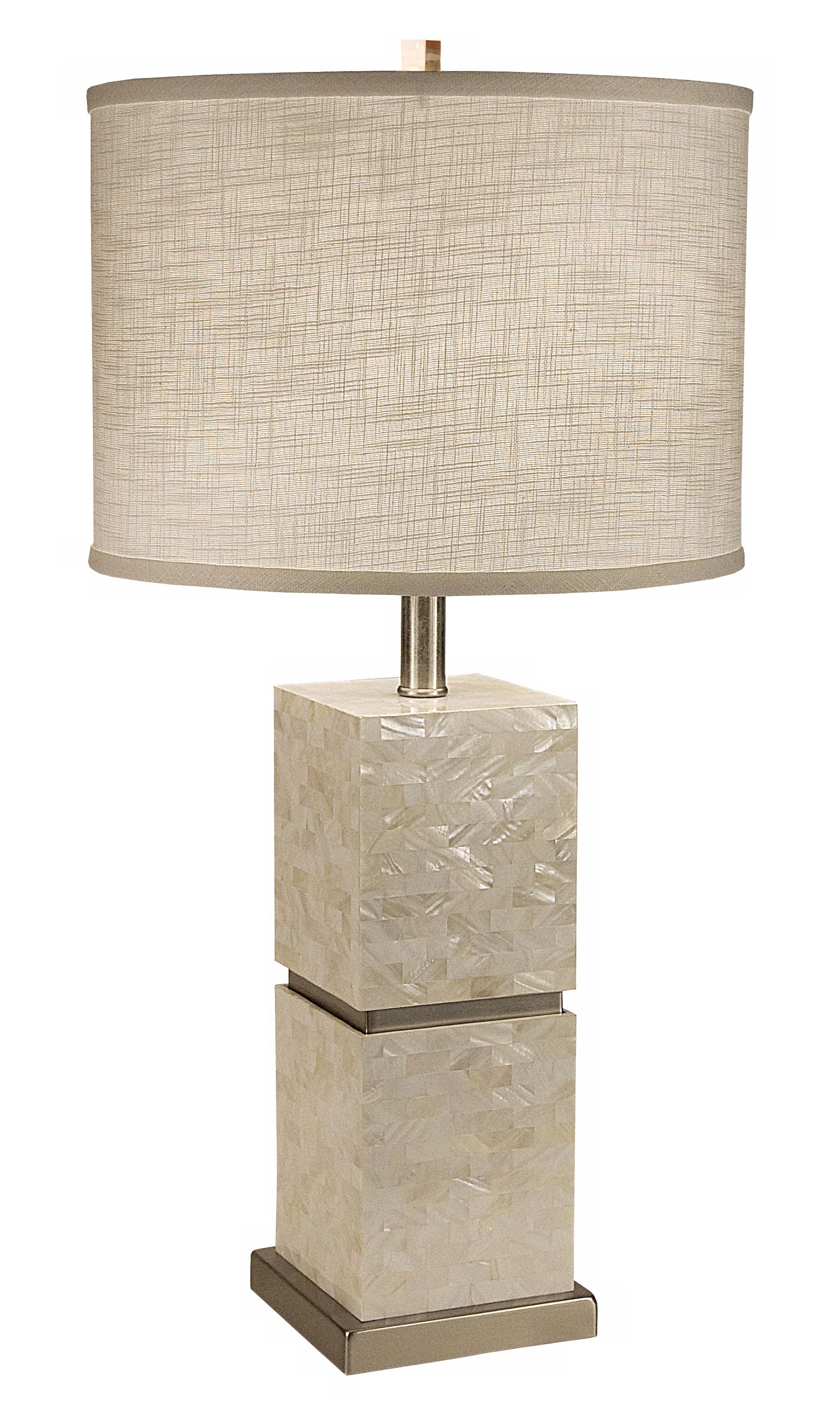 Thumprints Seaside with White Round Shade Table Lamp