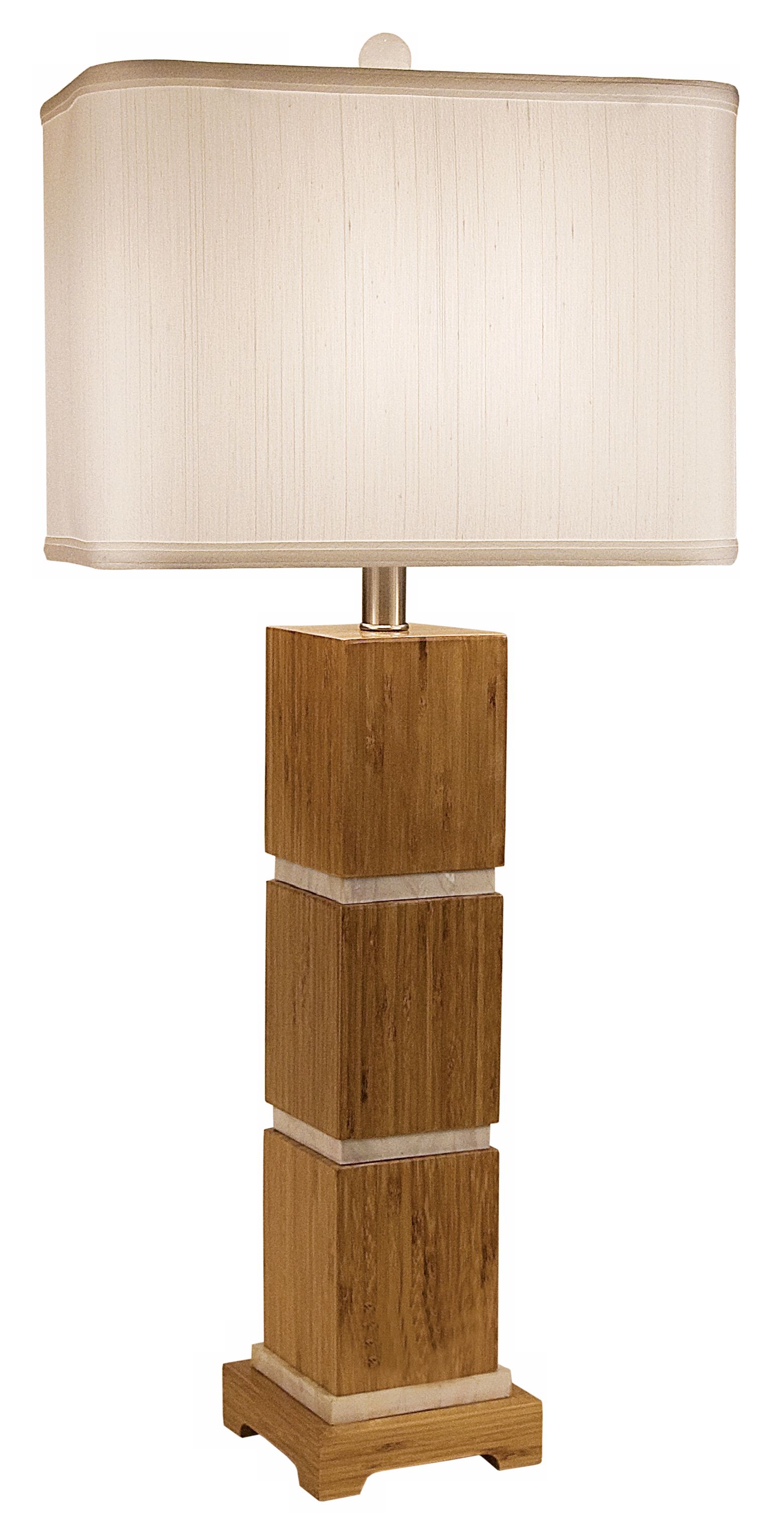 Thumprints Tahiti with White Rectangular Shade Table Lamp