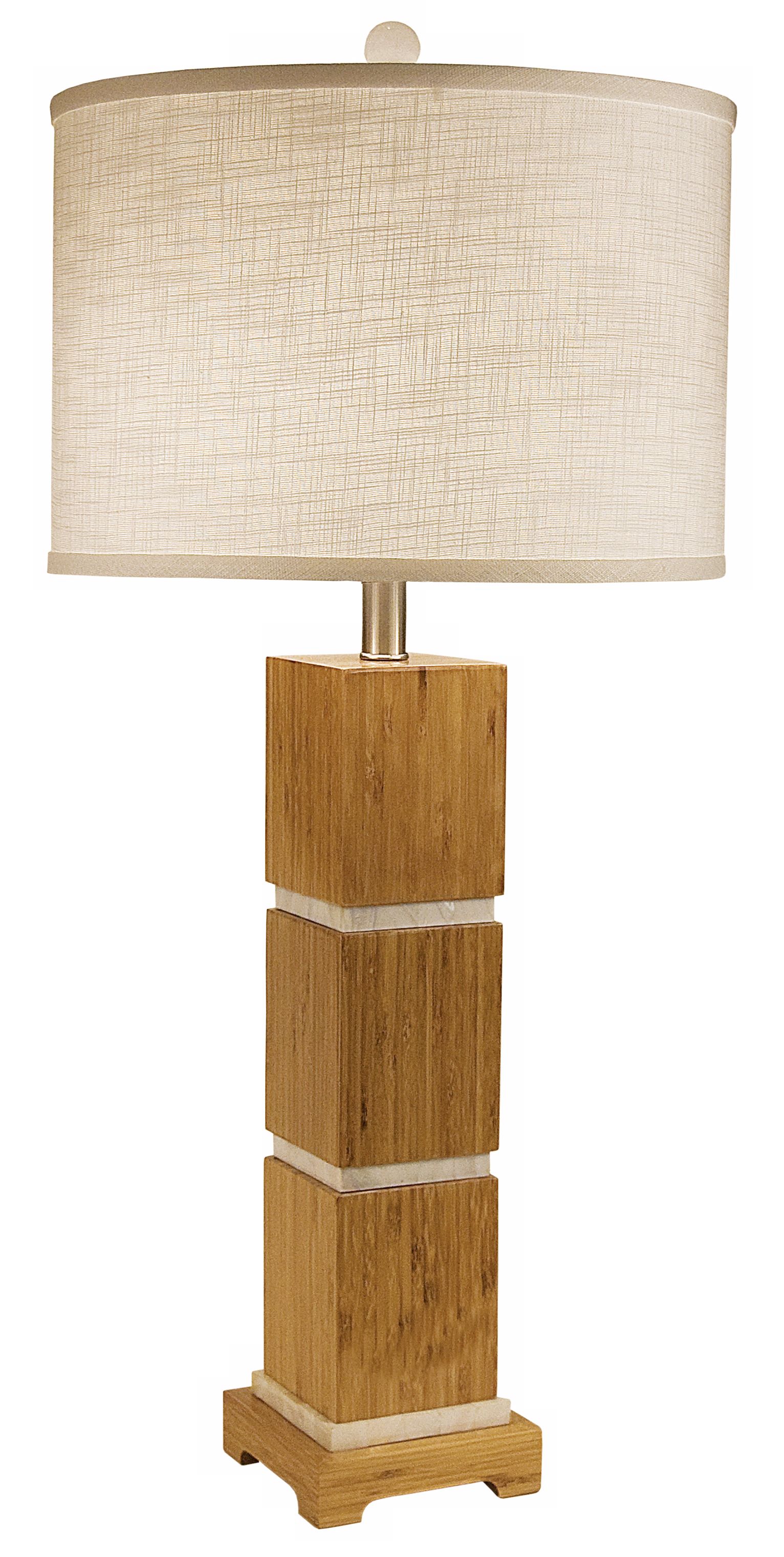 Thumprints Tahiti with White Round Shade Table Lamp