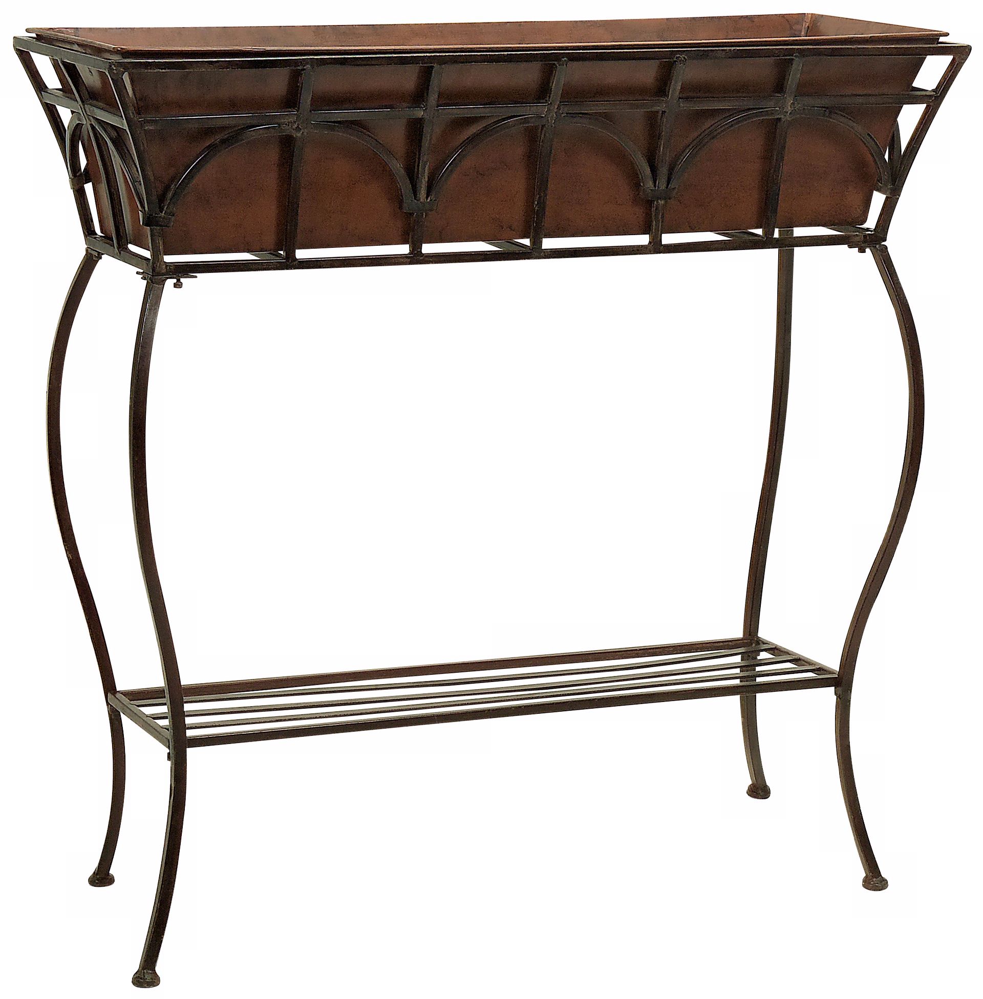 Rectangular Iron Planter with Stand