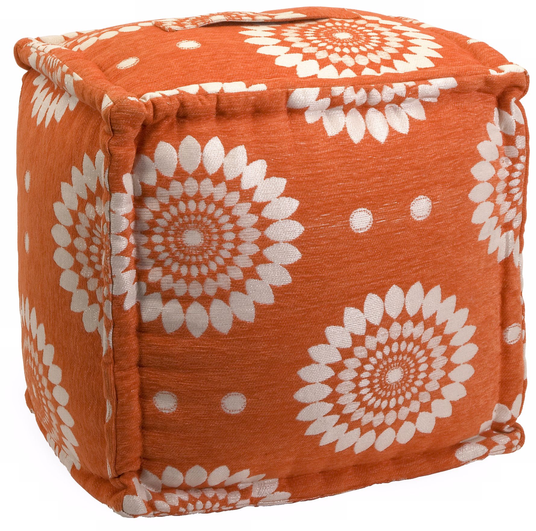 Orange Square Ottoman