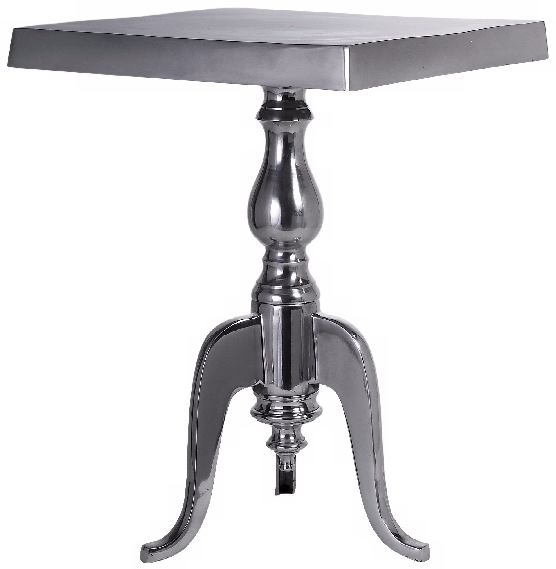 Uptown Polished Aluminum Square Side Table