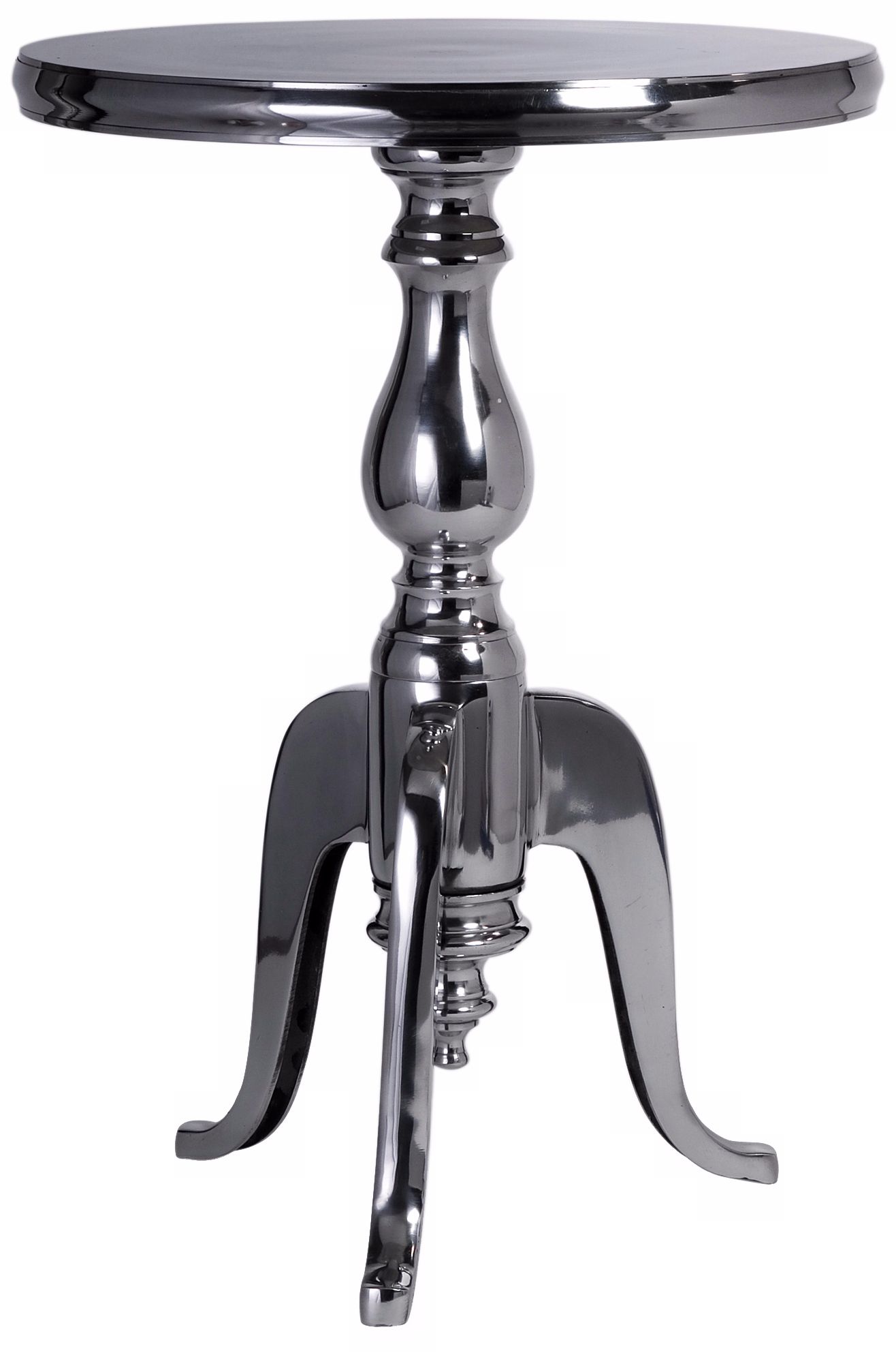 Uptown Polished Aluminum Round Side Table