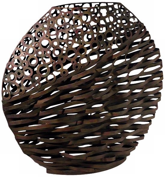 Alicia Small 18 1/2" High Ribbon and Circles Decorative Vase