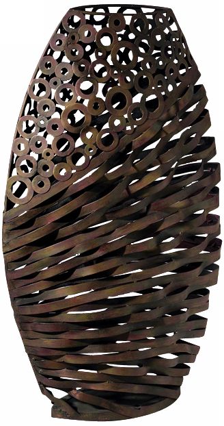 Alicia Tall 25" High Ribbon and Circles Decorative Vase