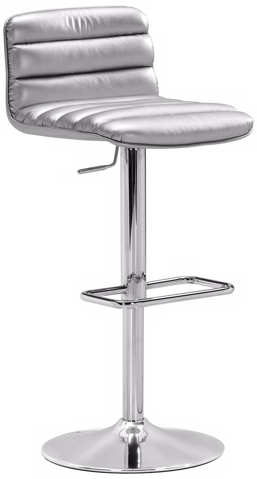 Zuo Nitro Silver Adjustable Height Bar or Counter Stool M7307