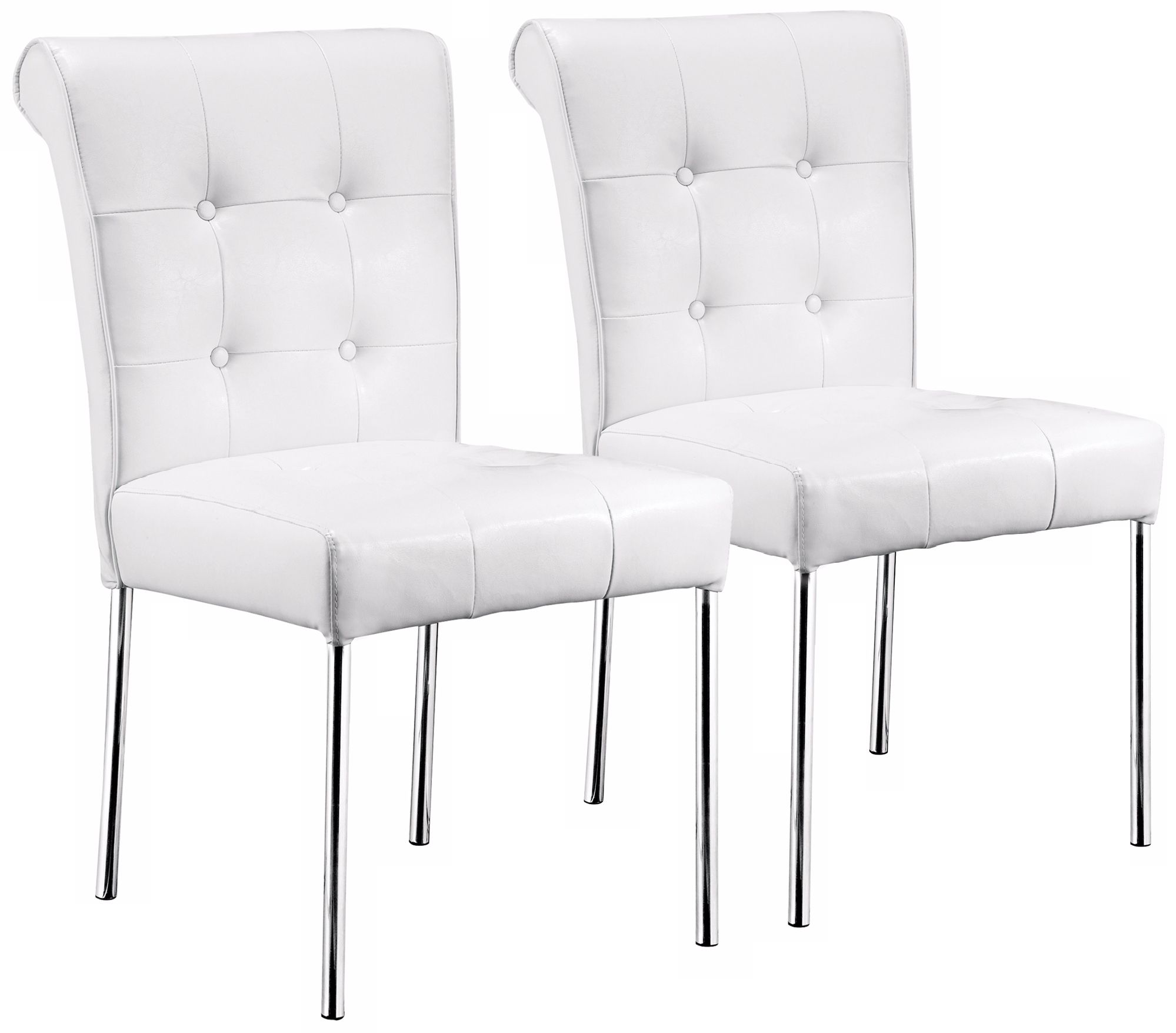 Set of  Two   Zuo Fox Trot White Dining Chair
