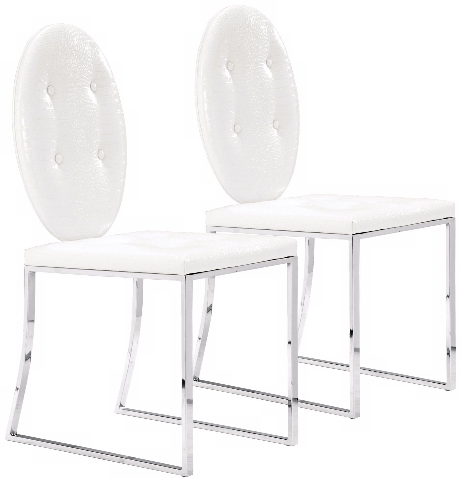 Set of 2  Zuo Goth White Dining Chair