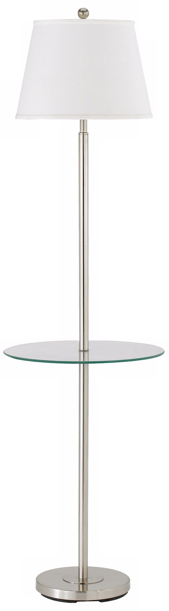 Andros Brushed Steel Finish Glass Tray Floor Lamp