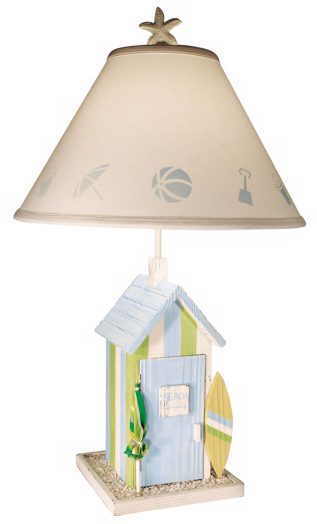 Blue/Green Beach Cabana Table Lamp