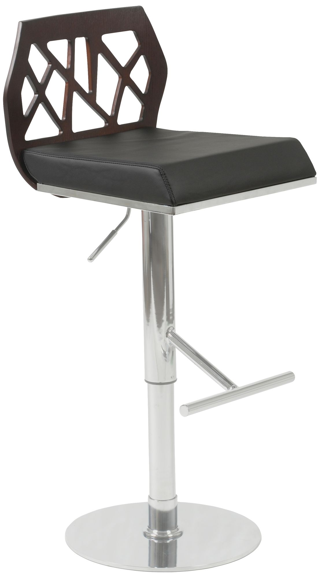 Sophia Wenge Black and Chrome Bar or Counter Stool