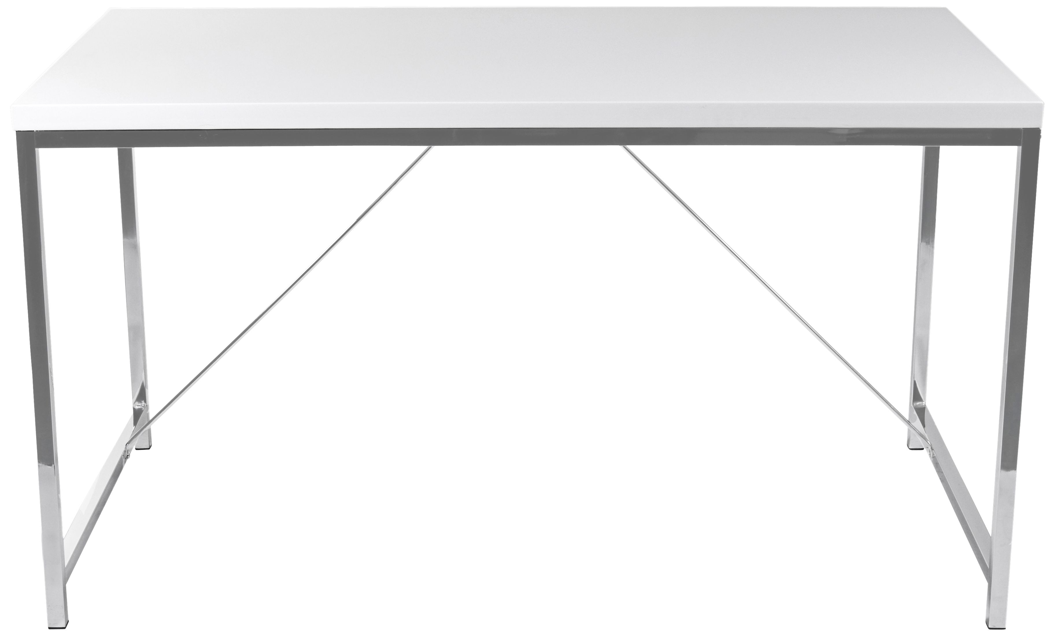 Gilbert Gloss White Lacquer and Chrome Desk