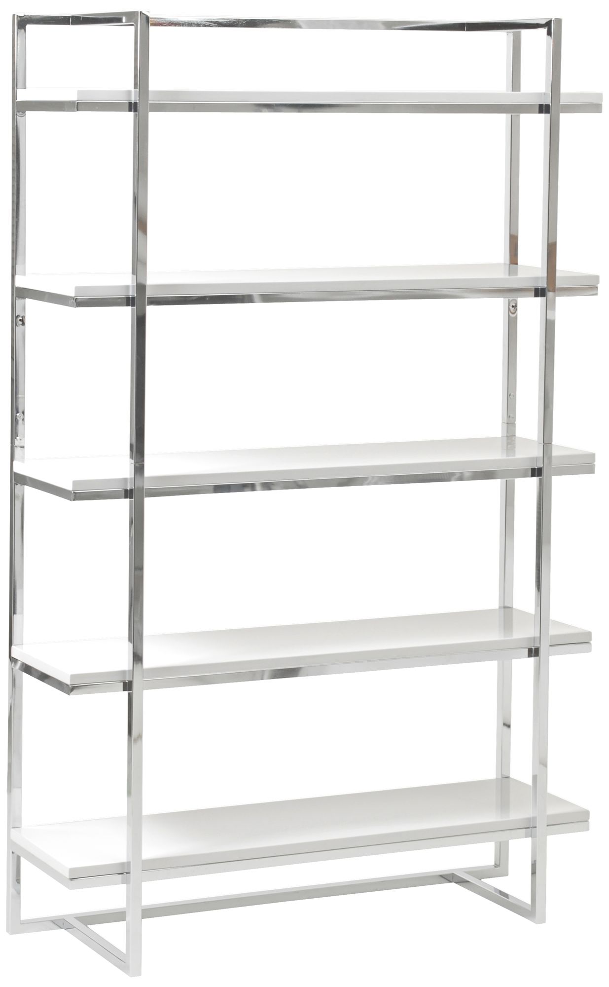 Gilbert Gloss White Lacquer and Chrome Shelf Unit