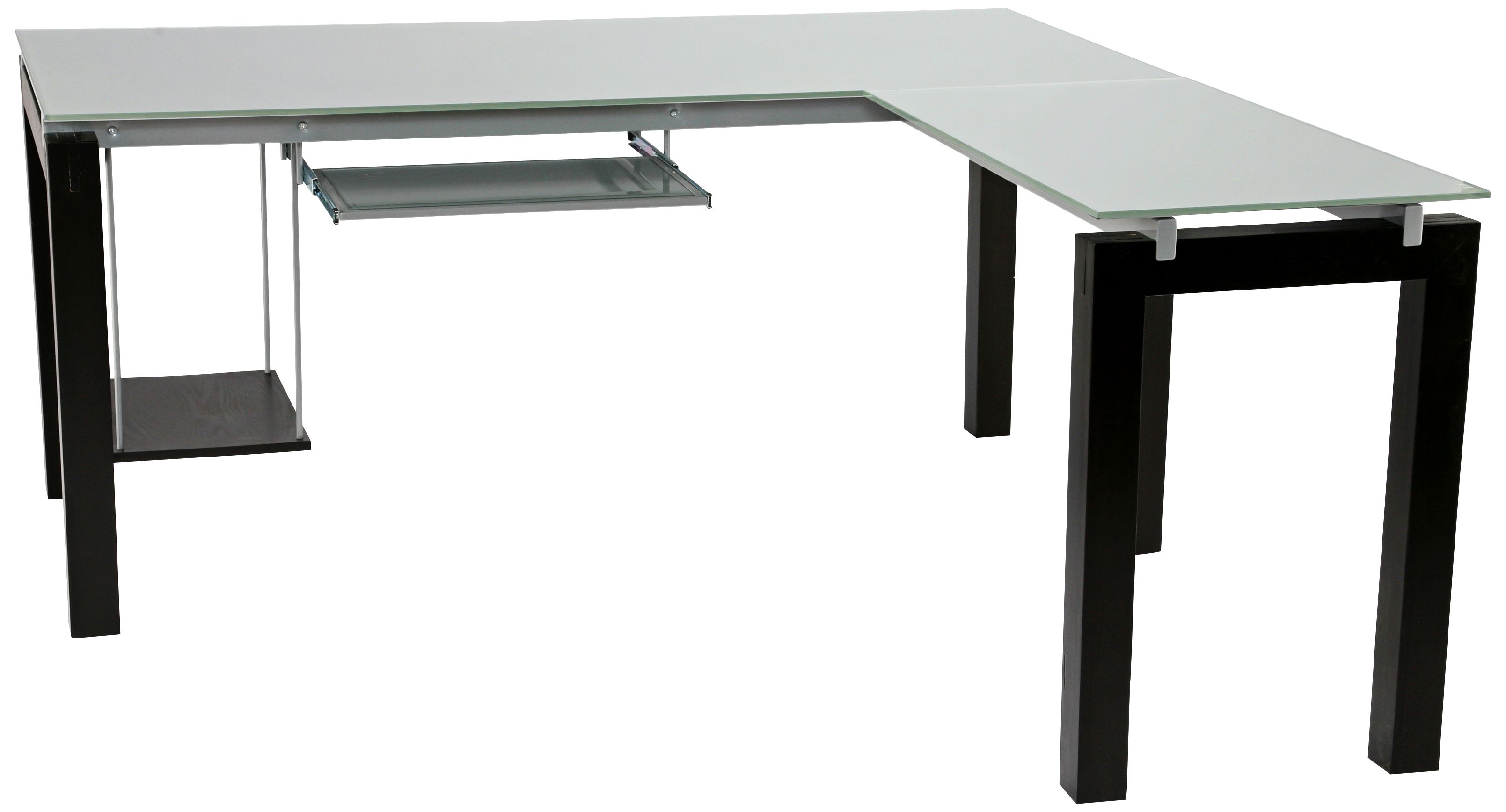 Ballard Wenge and Silver Glass L-Desk