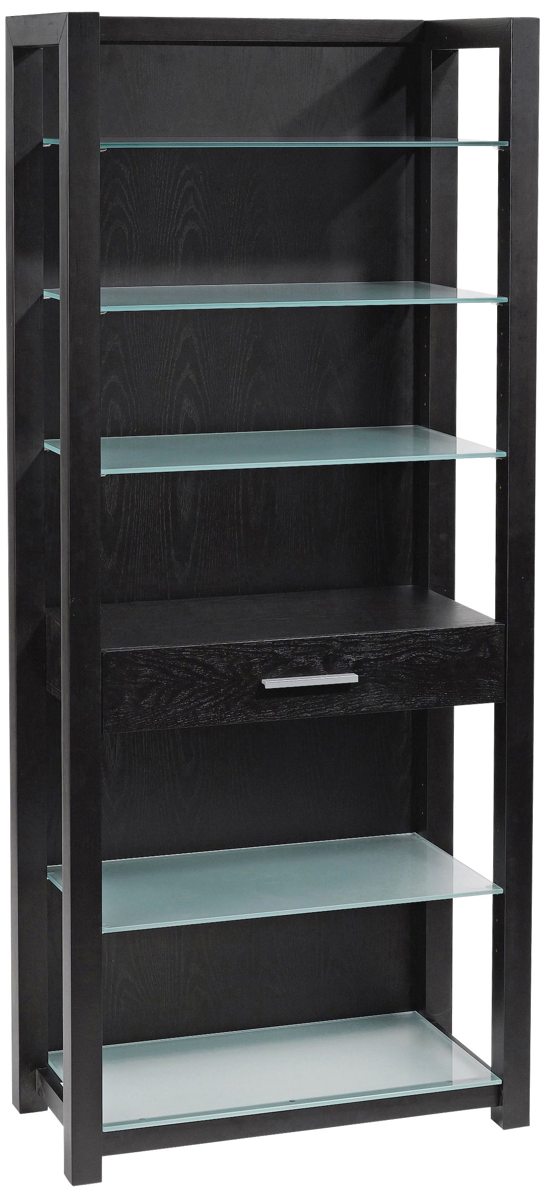 Ballard Wenge and Silver Glass Shelving Unit