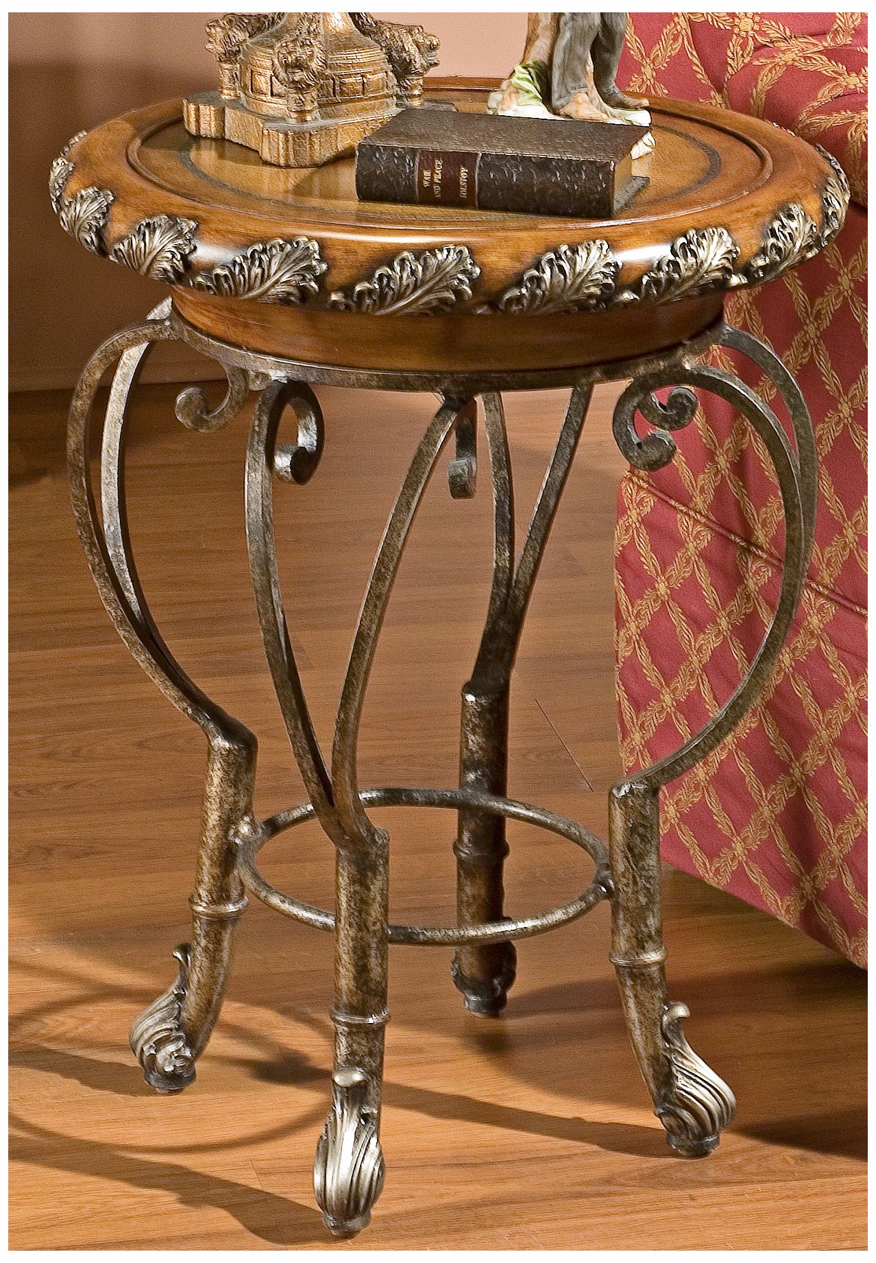 Round Bronze Accent Table