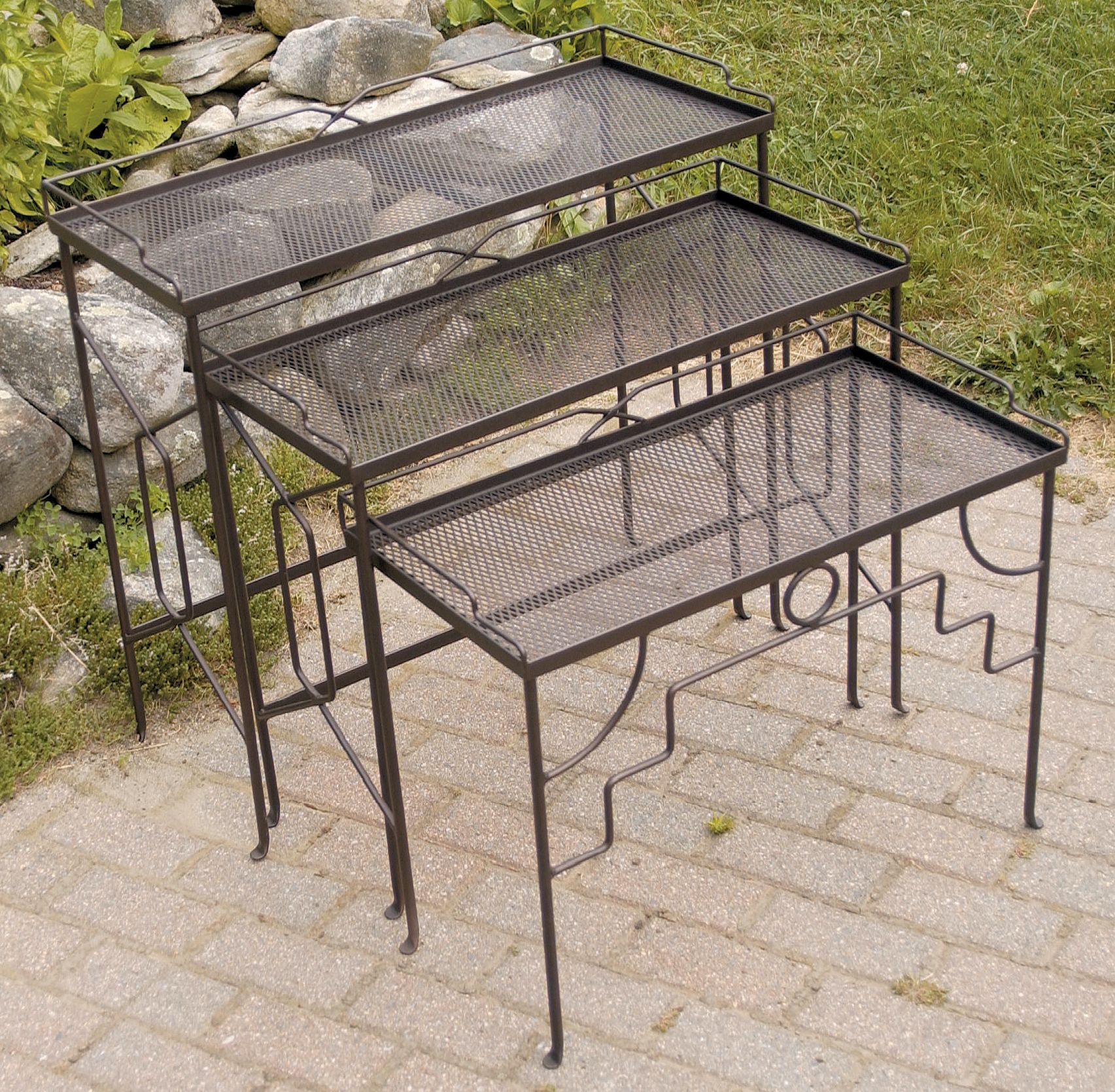 Set of 3 Rectangular Indoor Outdoor Nesting Tables