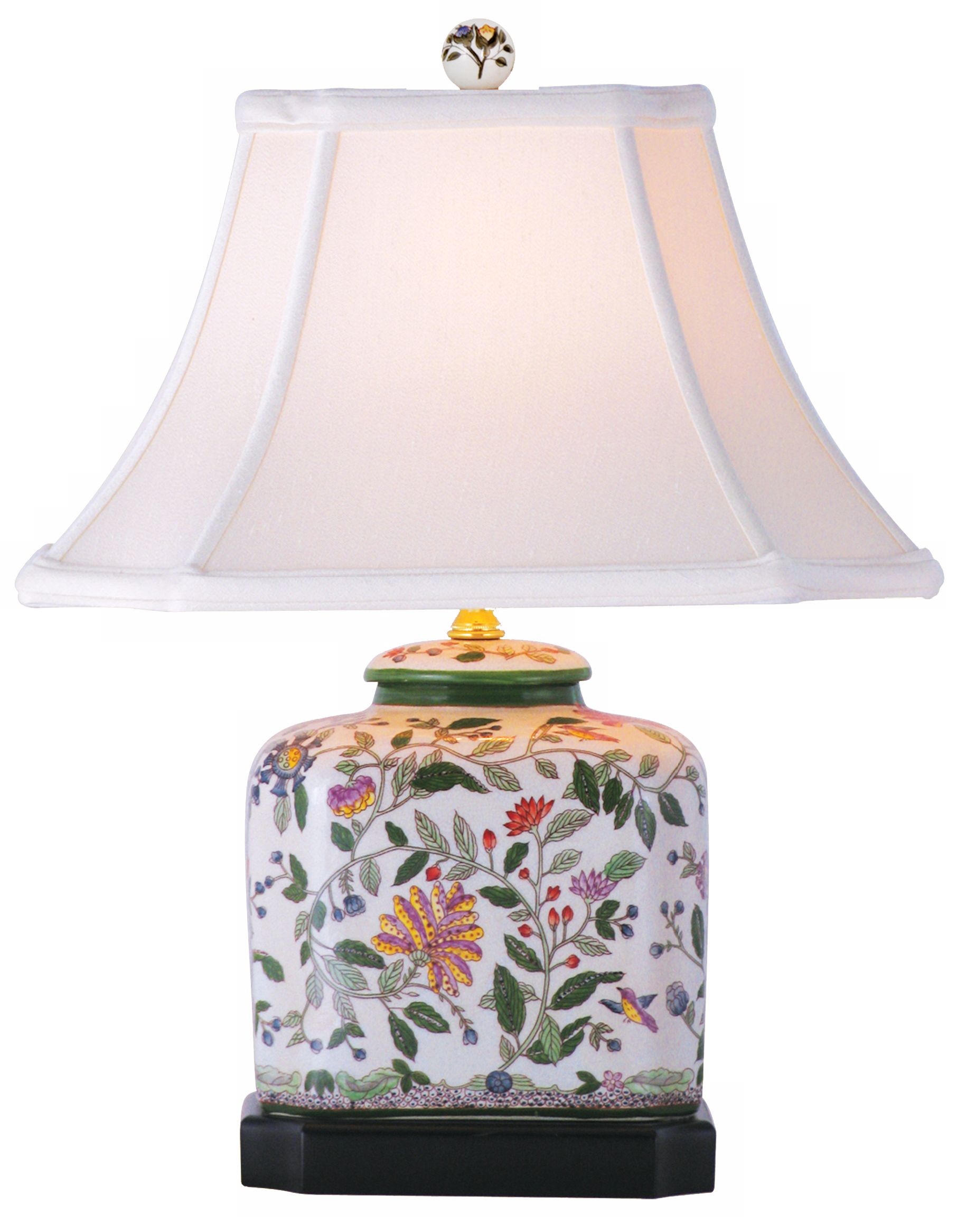 Hummingbird Floral Porcelain Jar 19" High Table Lamp