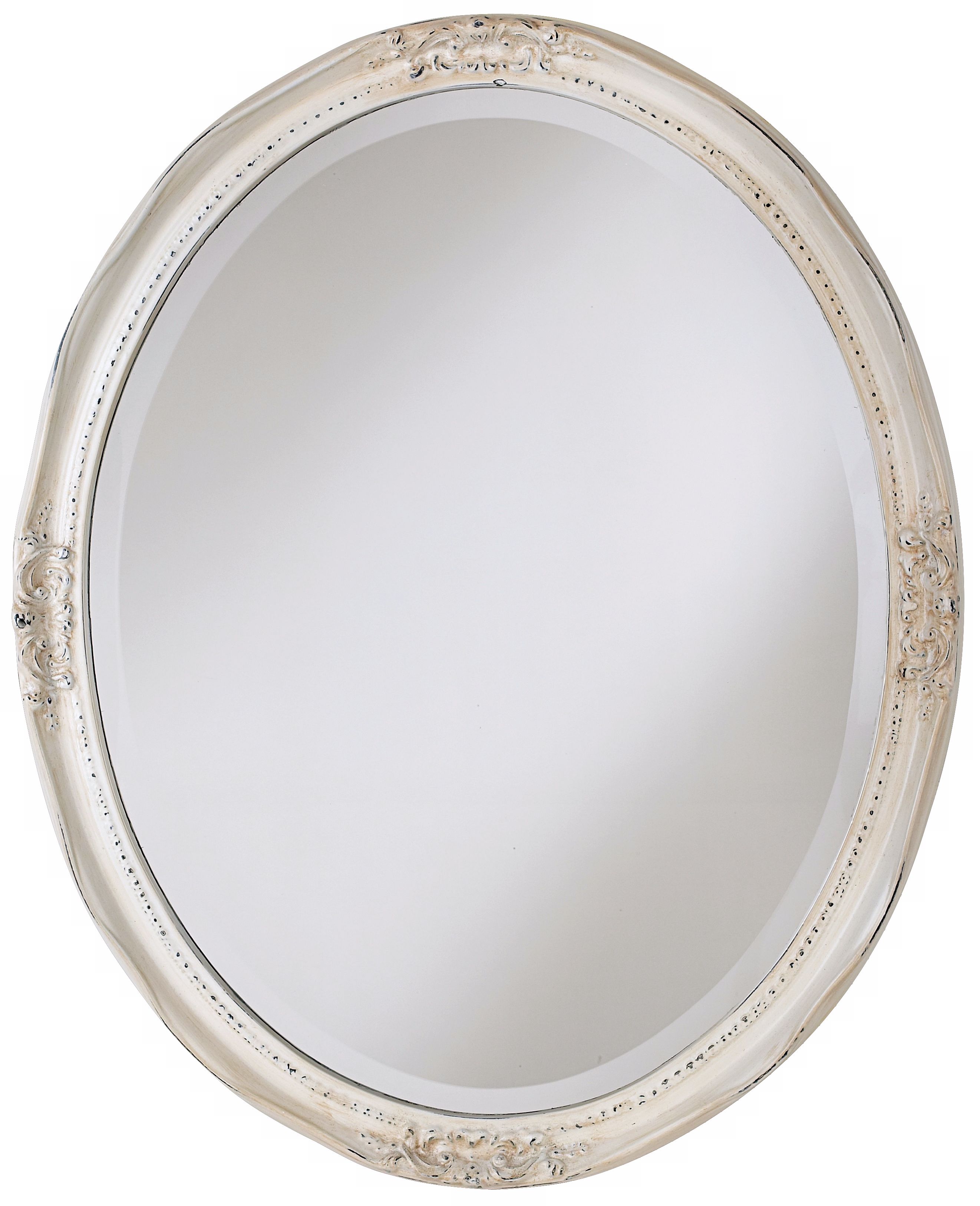 Antique White 31" High Oval Mirror