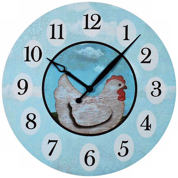 Rooster and Eggs 16 Wide Wall Clock M7993
