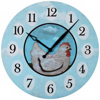 Rooster and Eggs 16 Wide Wall Clock M7993