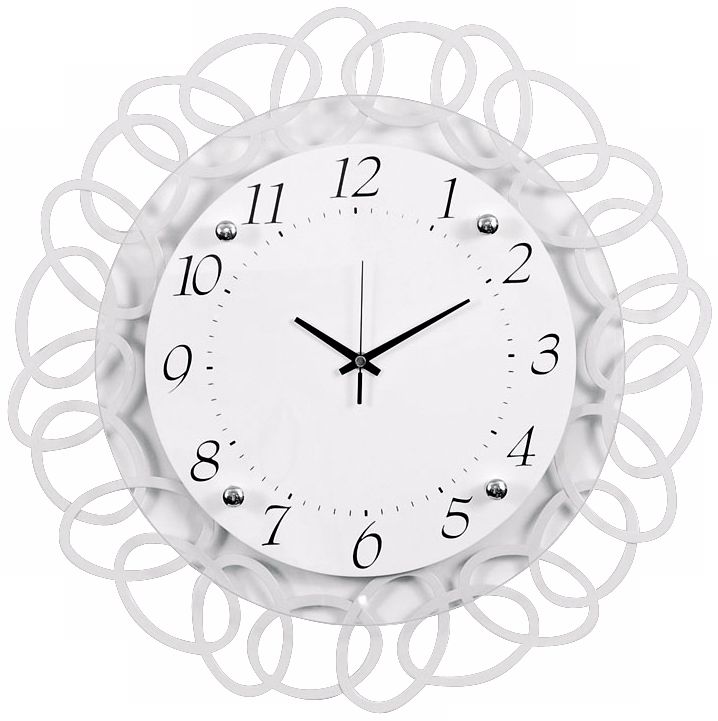 Metal and Glass Interlocking Ovals 17 12 Wide Wall Clock M8036