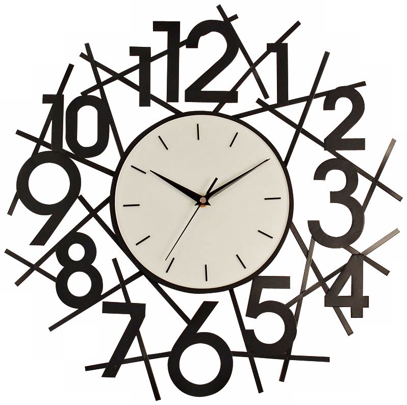 Abstract Matte Black Metal 18" Wide Wall Clock