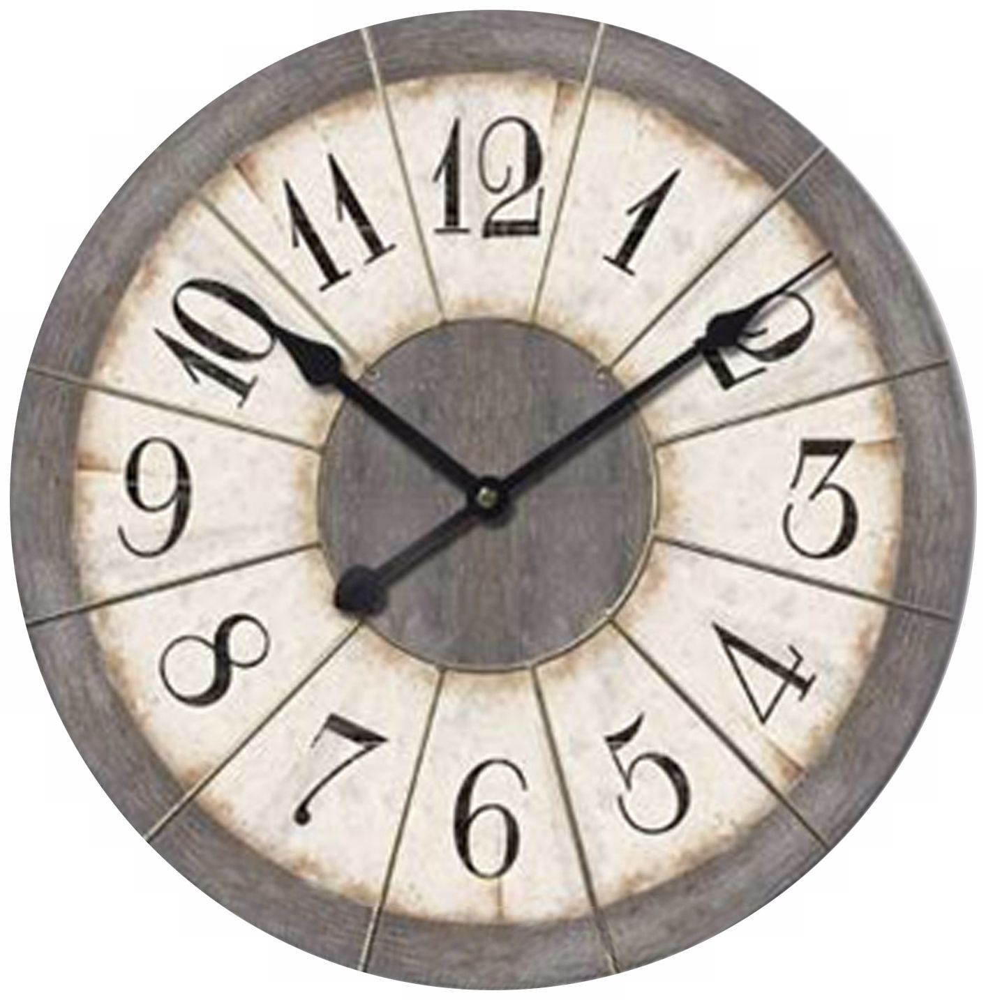 Weathered Gray and White 23" Wide Wall Clock
