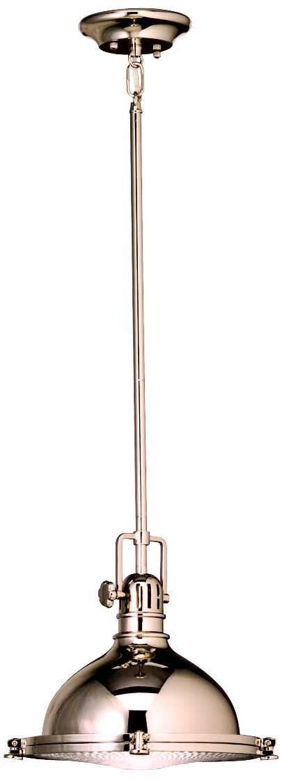 Kichler Polished Nickel Fresnel Lens 12" Wide Pendant Light