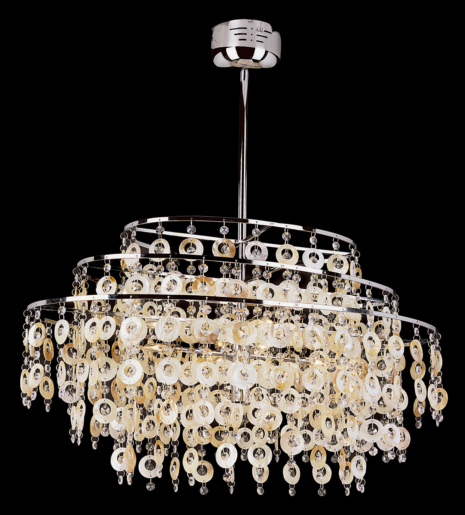 Shoyo Polished Chrome Finish 30" Wide Pendant Chandelier
