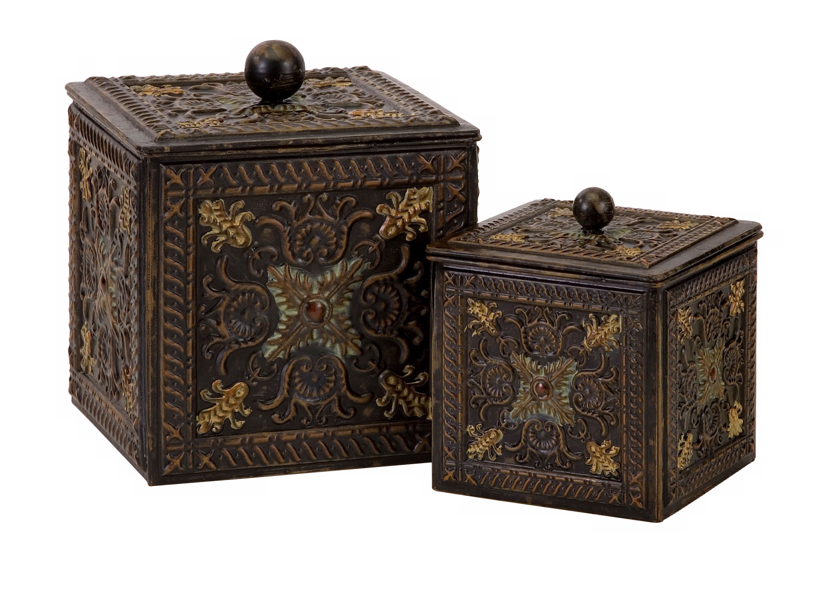Set of 2 Arabian Nights Lidded Boxes