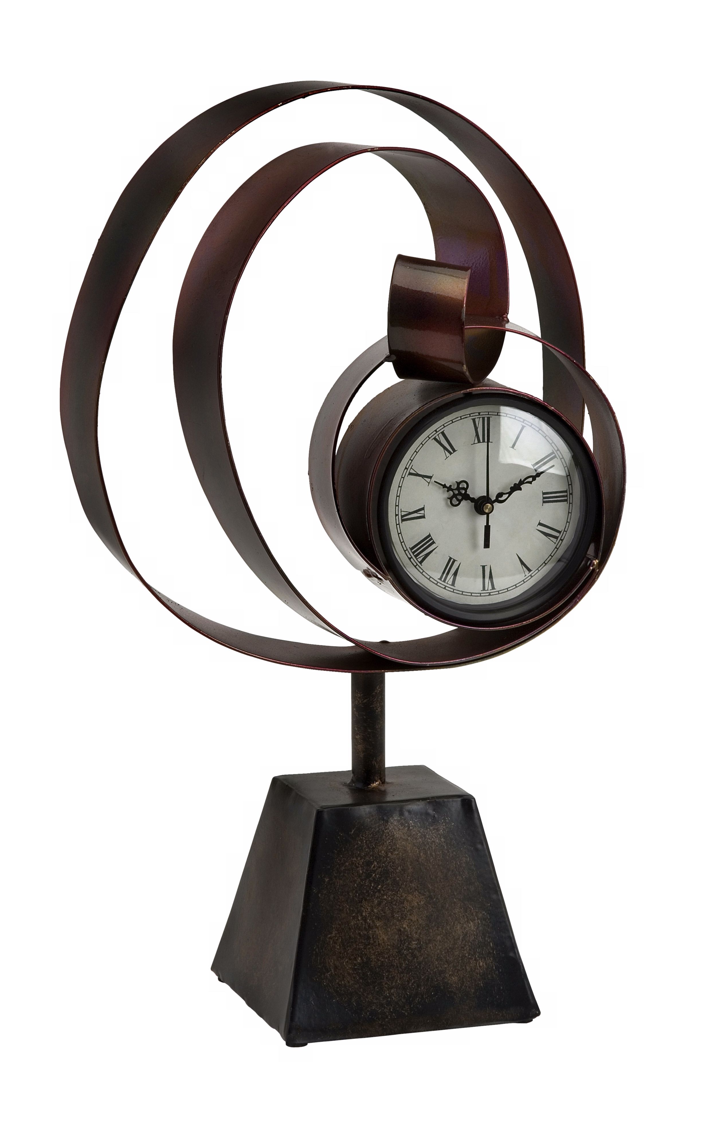 Curly Metal 16 1/2" High Clock
